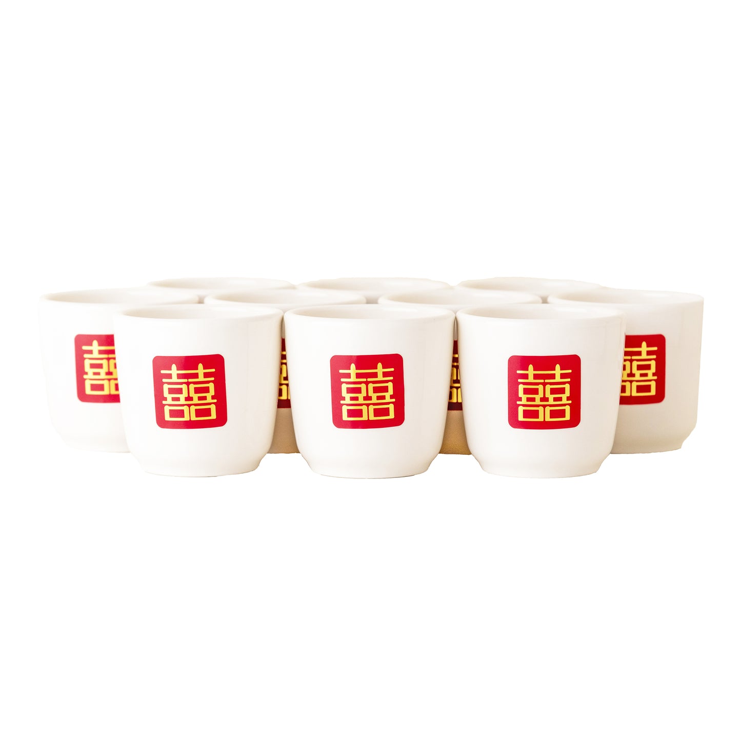 新娘奉茶盤.囍字白瓷茶杯