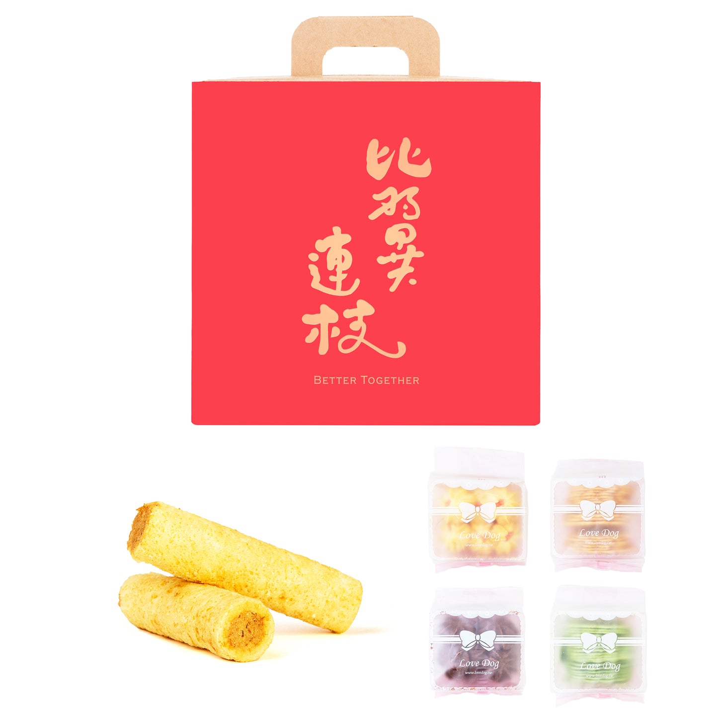 結婚喜餅禮盒.幸福狗流浪中途公益餅乾.青鳥旅行肉鬆蛋捲