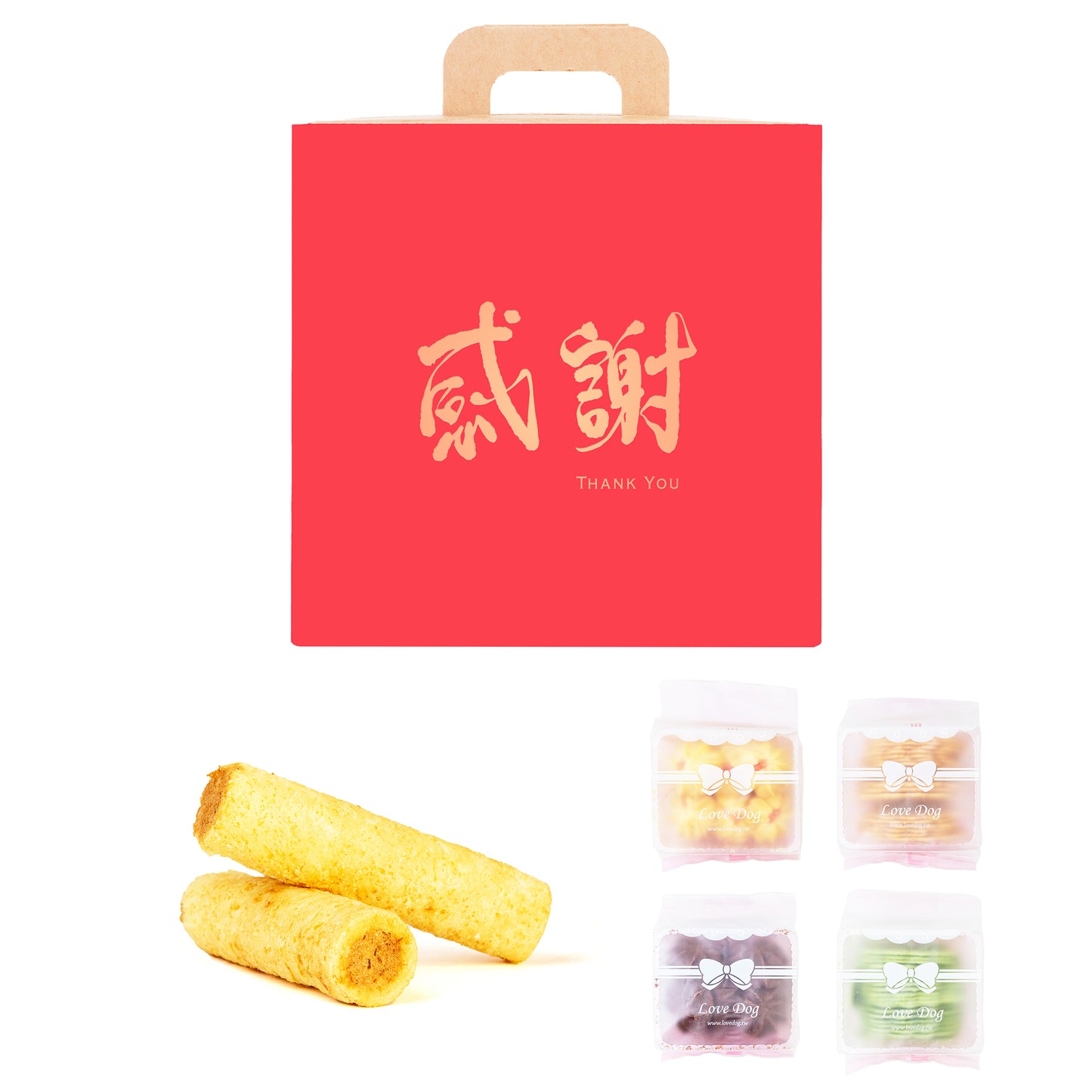 結婚喜餅禮盒.幸福狗流浪中途公益餅乾.青鳥旅行肉鬆蛋捲