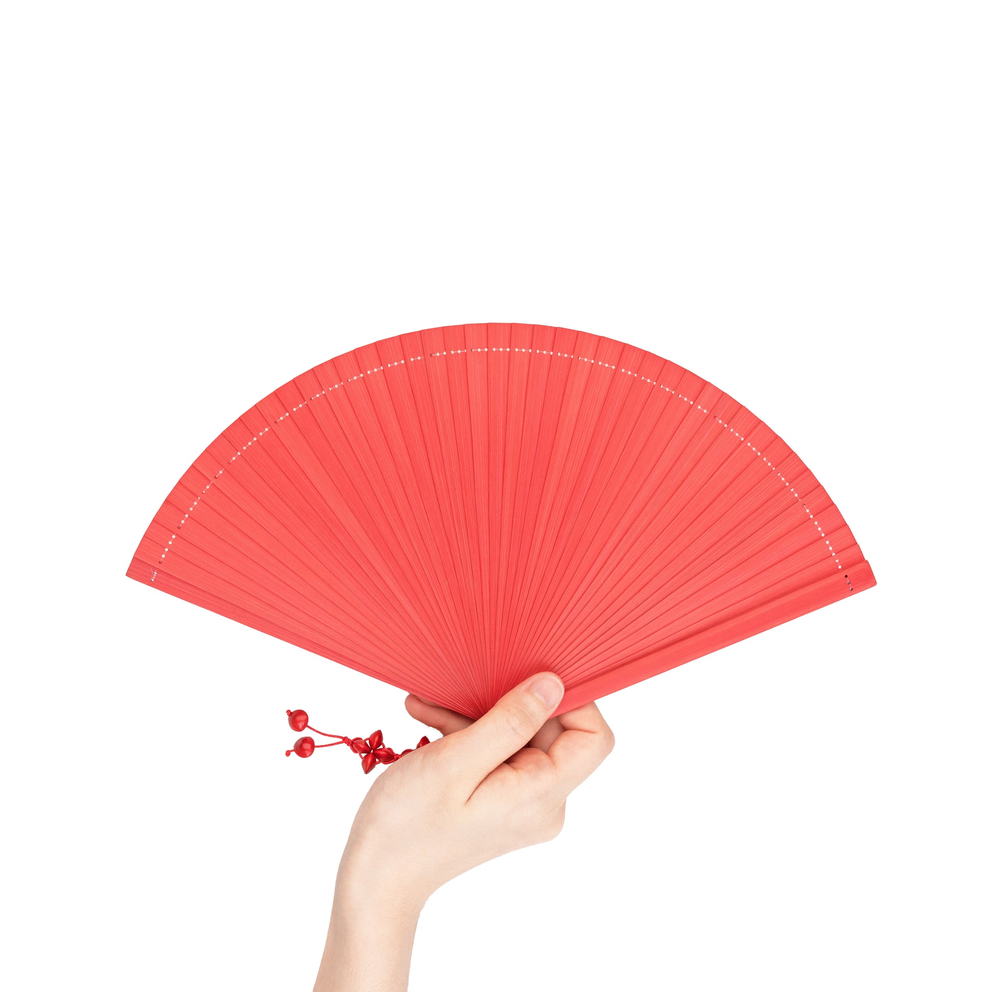 語時設計|結婚迎娶.拾扇禮紅包.新娘紅色竹扇子組.相思豆綴飾