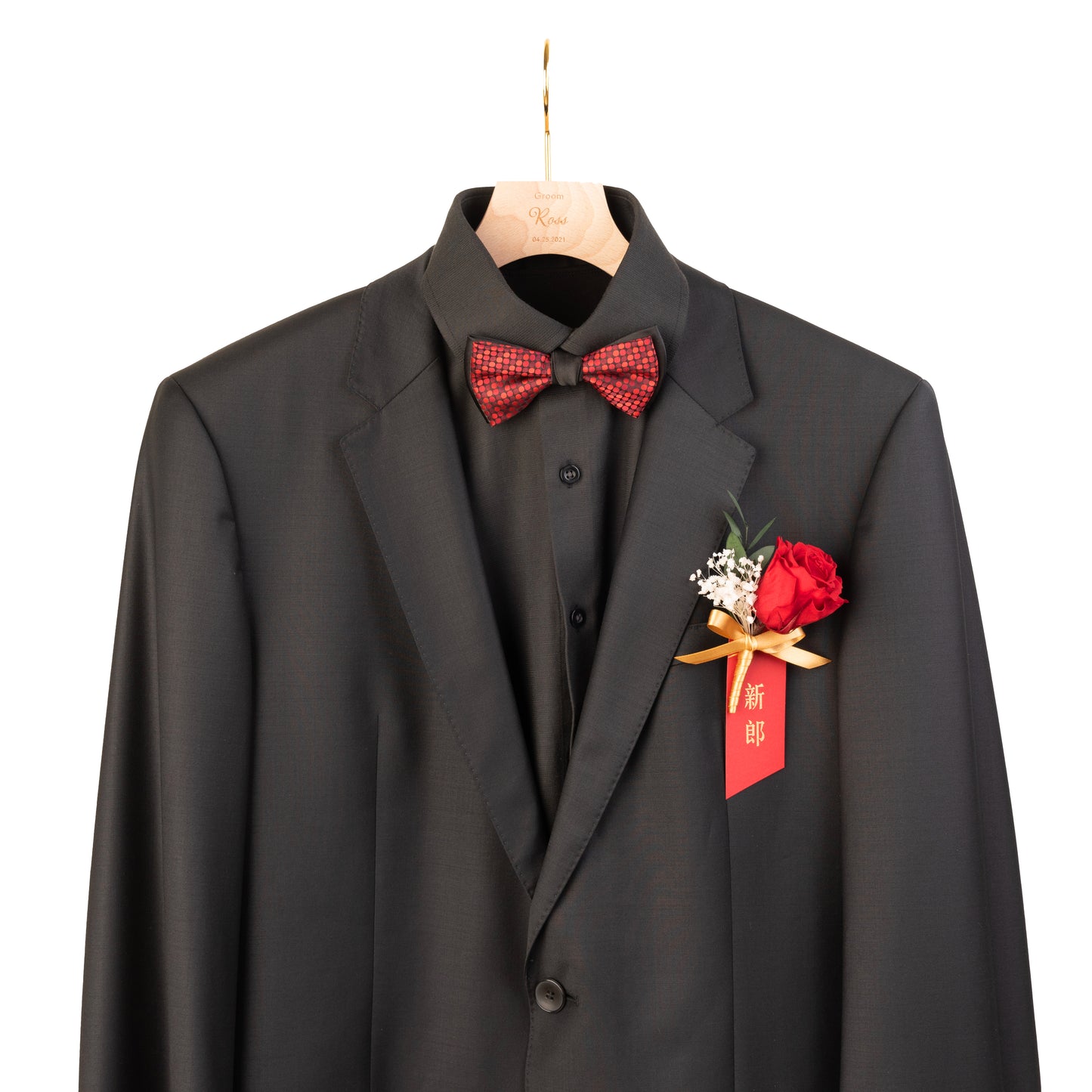 語時設計|結婚胸花.謝卡名牌.乾燥永生花.經典紅.畢業生