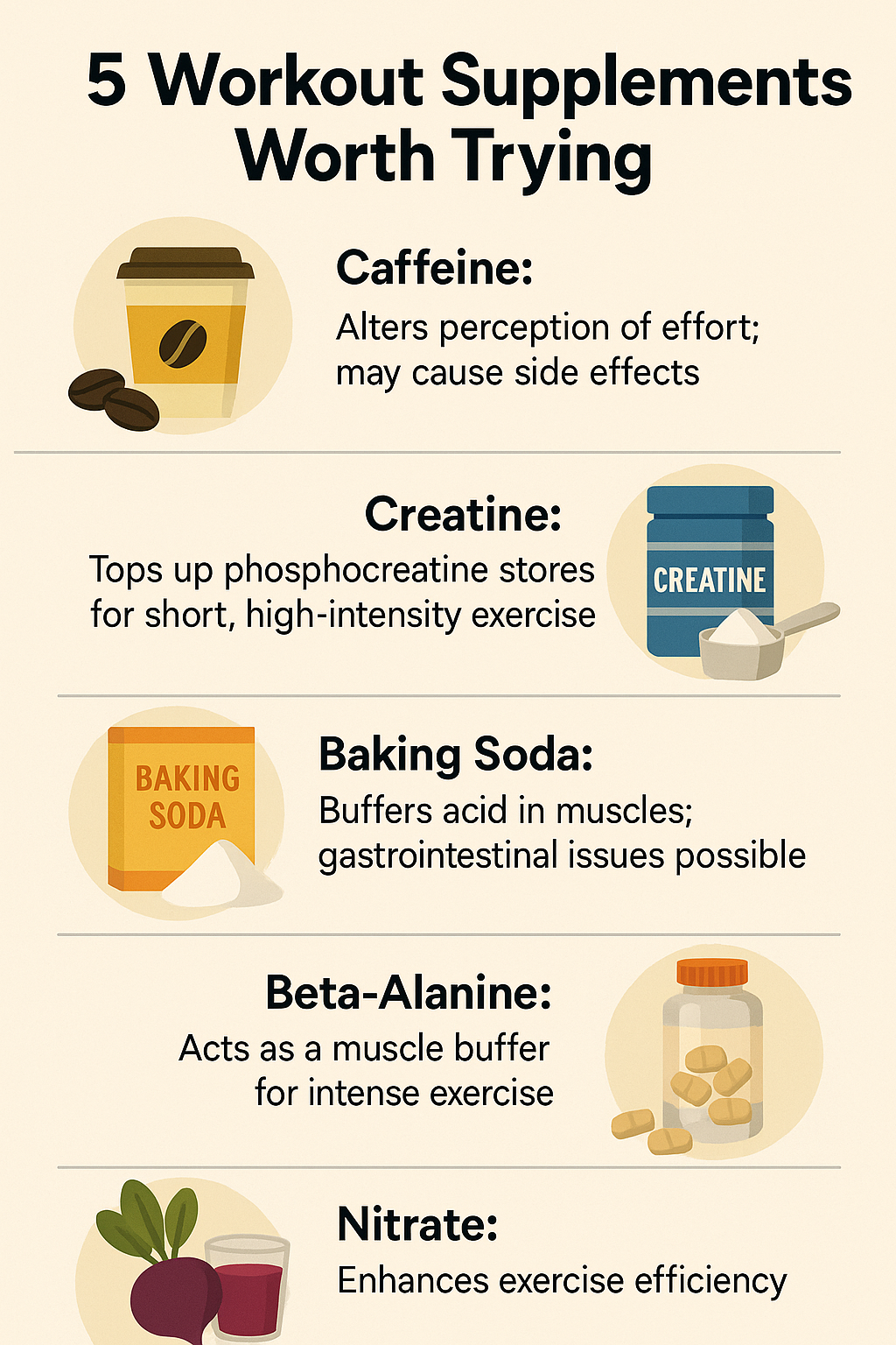 5種科學實證運動補充品：功效、劑量與風險、適用時機與族群