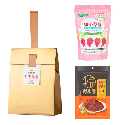 金獎#1．新東陽五香豬肉乾．義美生機甜心草莓