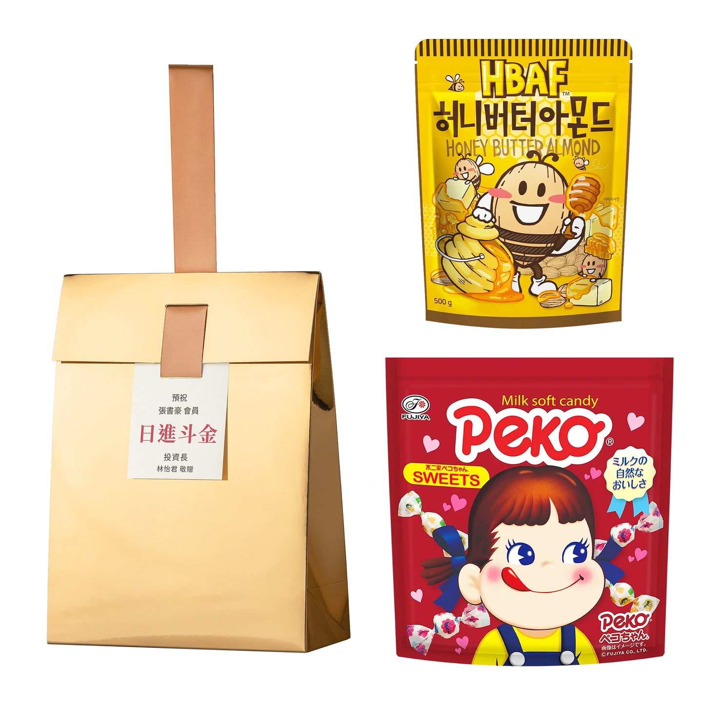 金獎#8．不二家經典牛奶糖．HBAF杏仁果蜂蜜奶油味