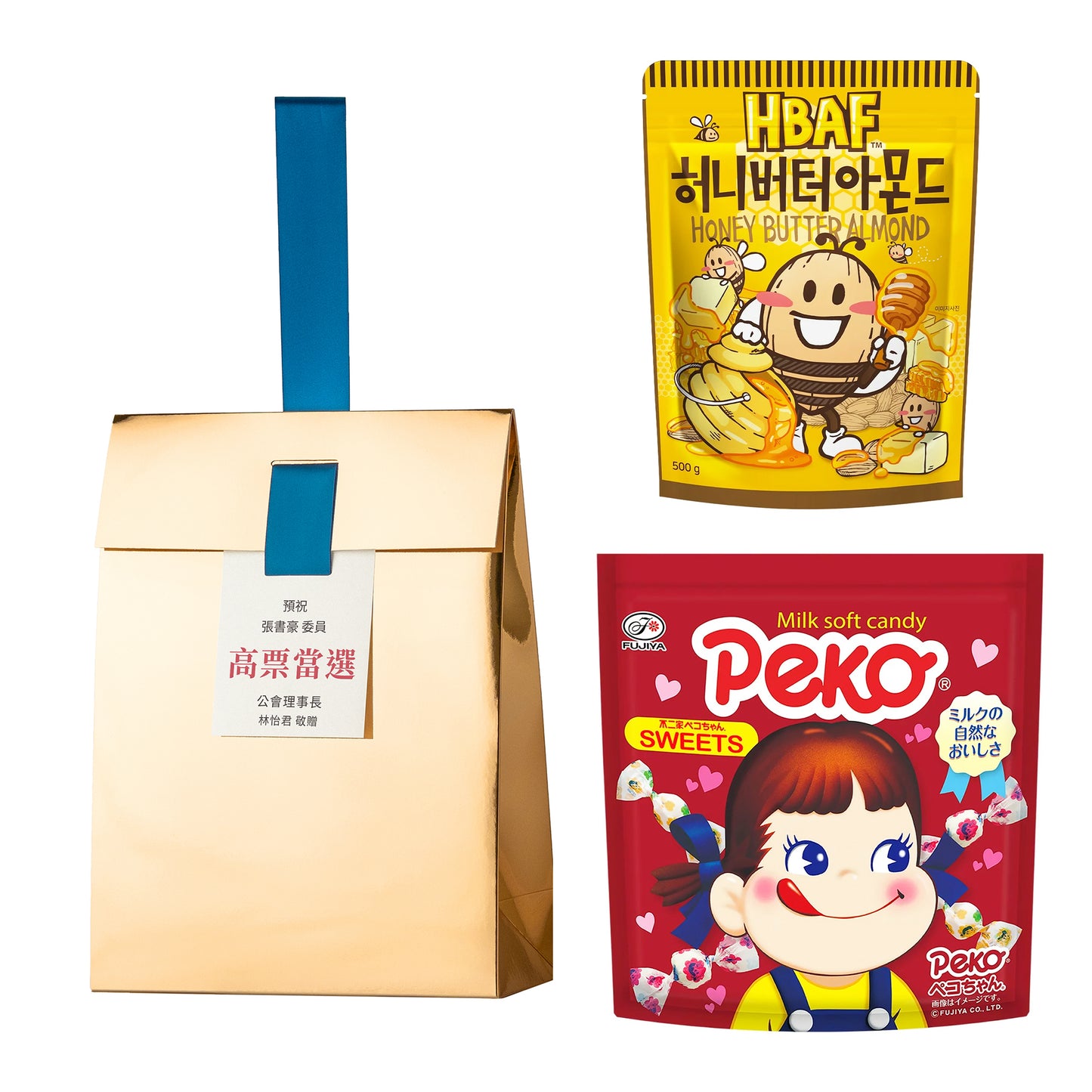 金獎#8．不二家經典牛奶糖．HBAF杏仁果蜂蜜奶油味