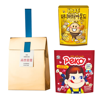 金獎#8．不二家經典牛奶糖．HBAF杏仁果蜂蜜奶油味