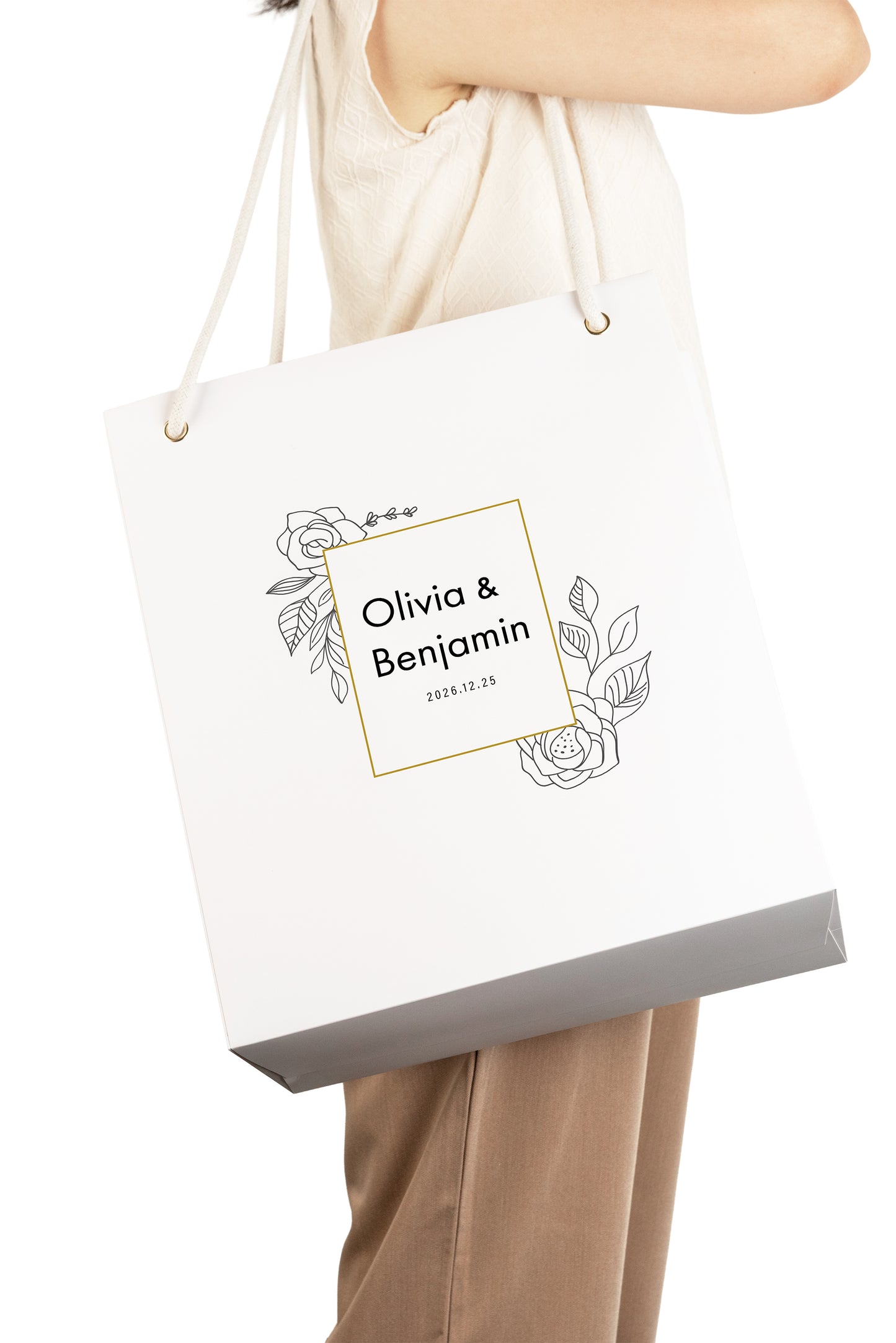 Tote#wedding．客製新人名字、結婚日期