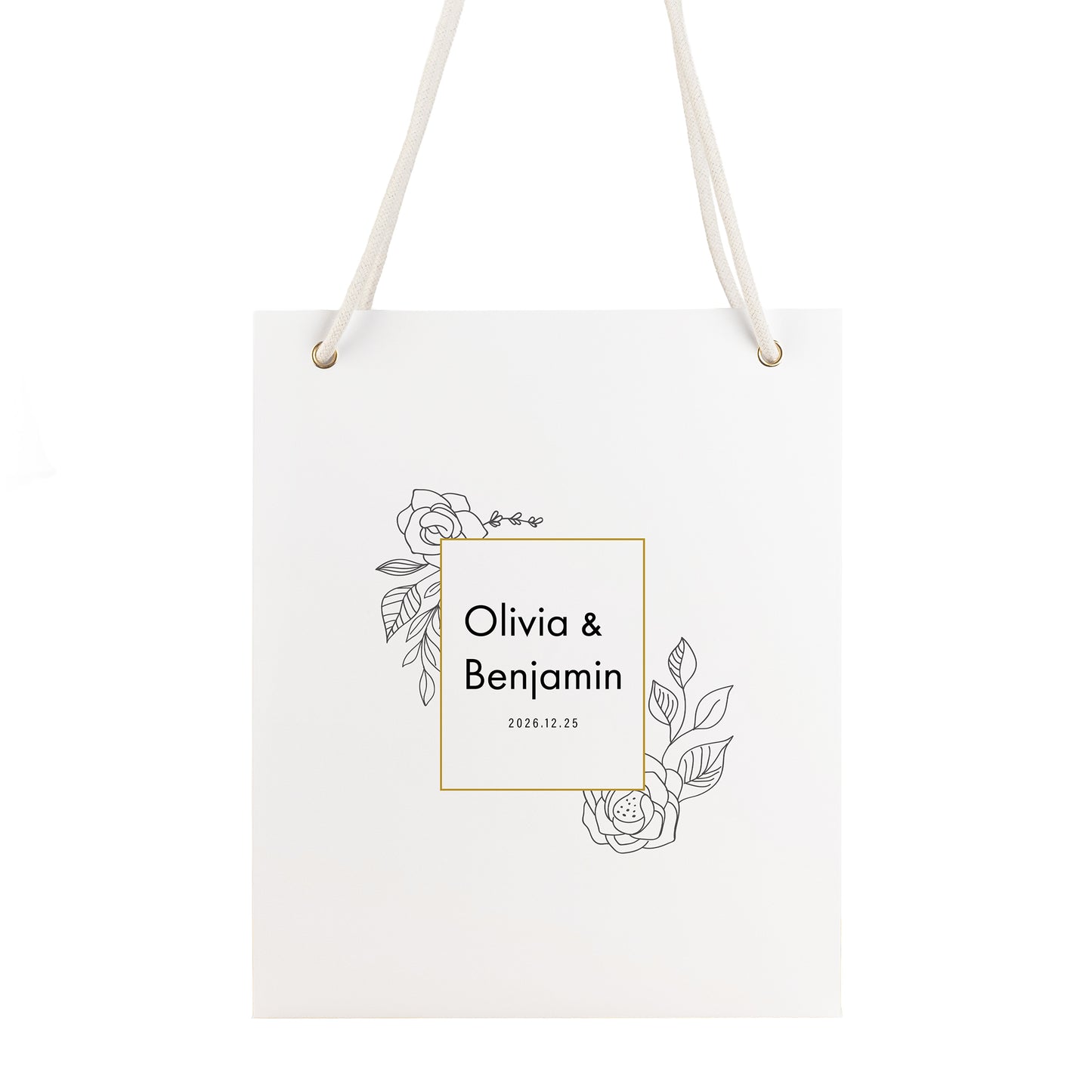 Tote#wedding．客製新人名字、結婚日期